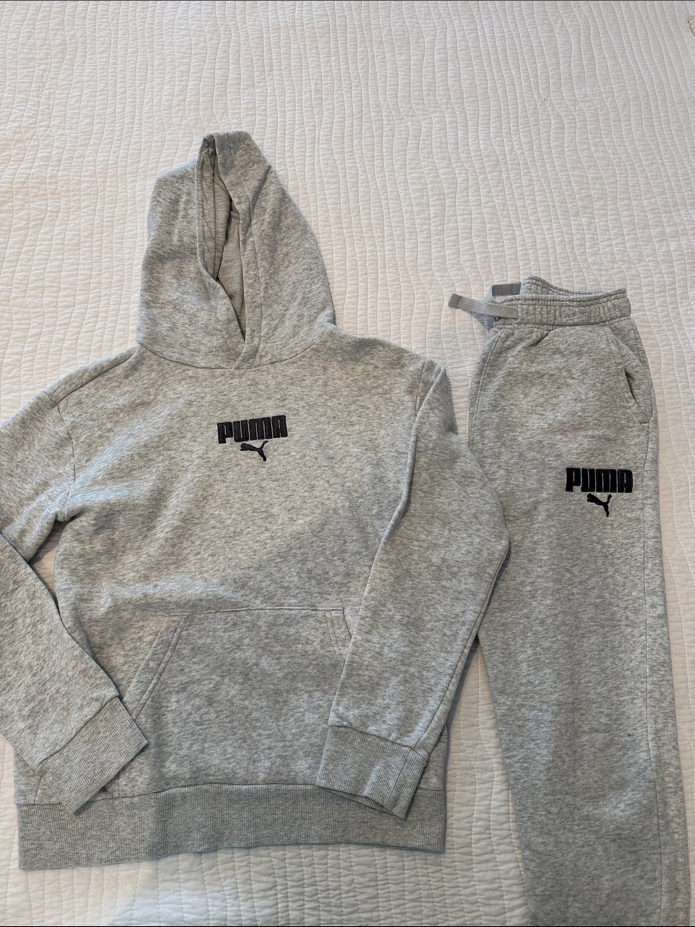 Puma Grey Hooded Sweatshirt & Joggers Set - Kids